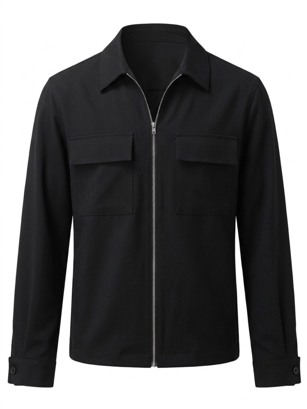 Massimo Dutti Black Lightweight Zip-Front Shirt Jacket - Limited edition - Picture 9 of 9